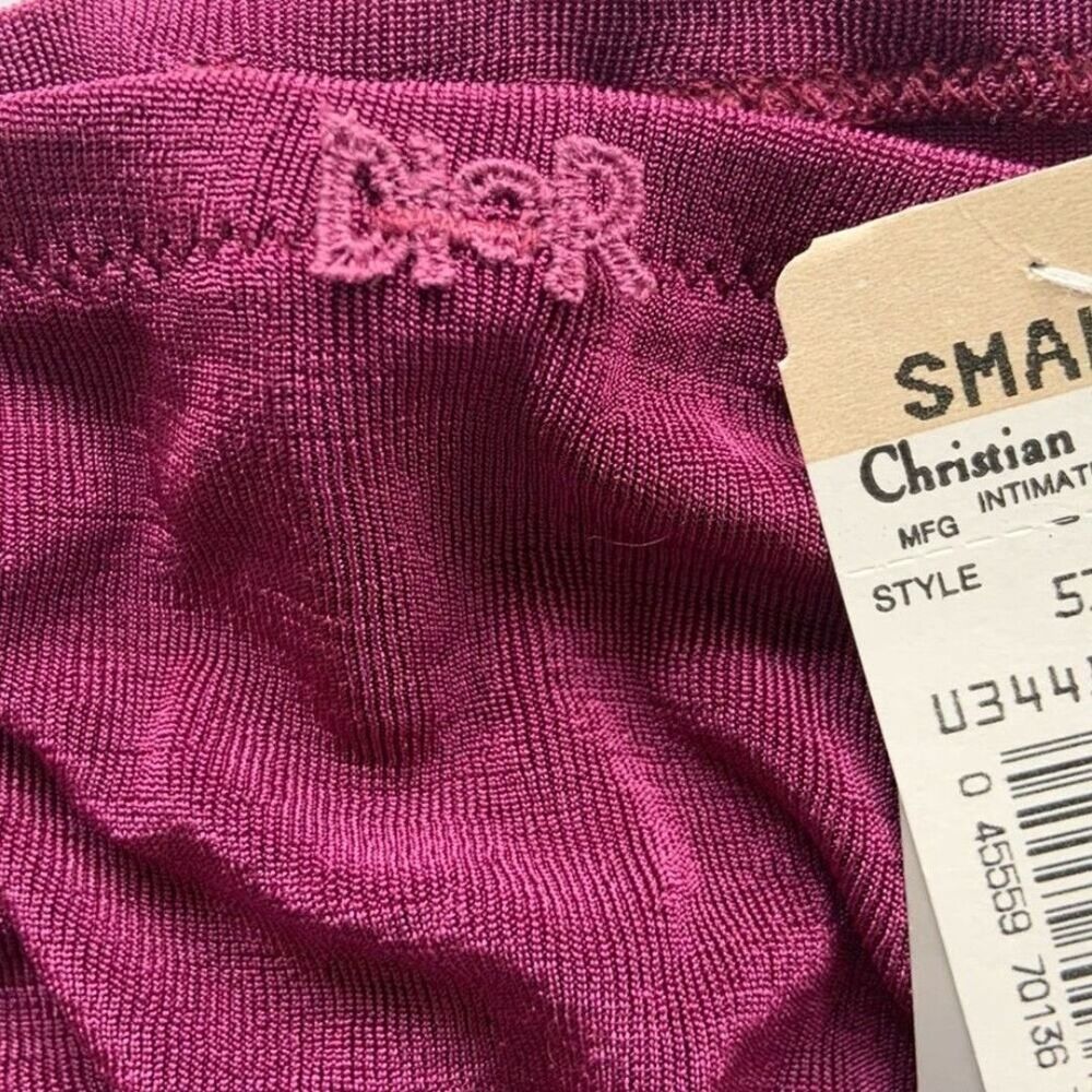 Christian Dior Intimates Vintage Thong Underwear New with Tags Size Small Wine - Picture 3 of 12